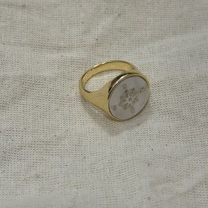 Gorjana compass ring mother of pearls